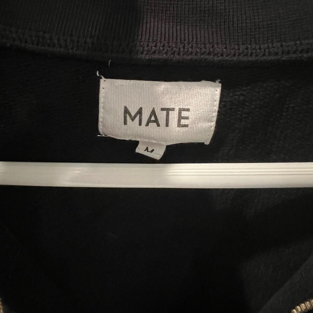MATE the Label Organic Fleece Quarter Zip Sweatshirt - Medium - Black - NWOT - Picture 7 of 8